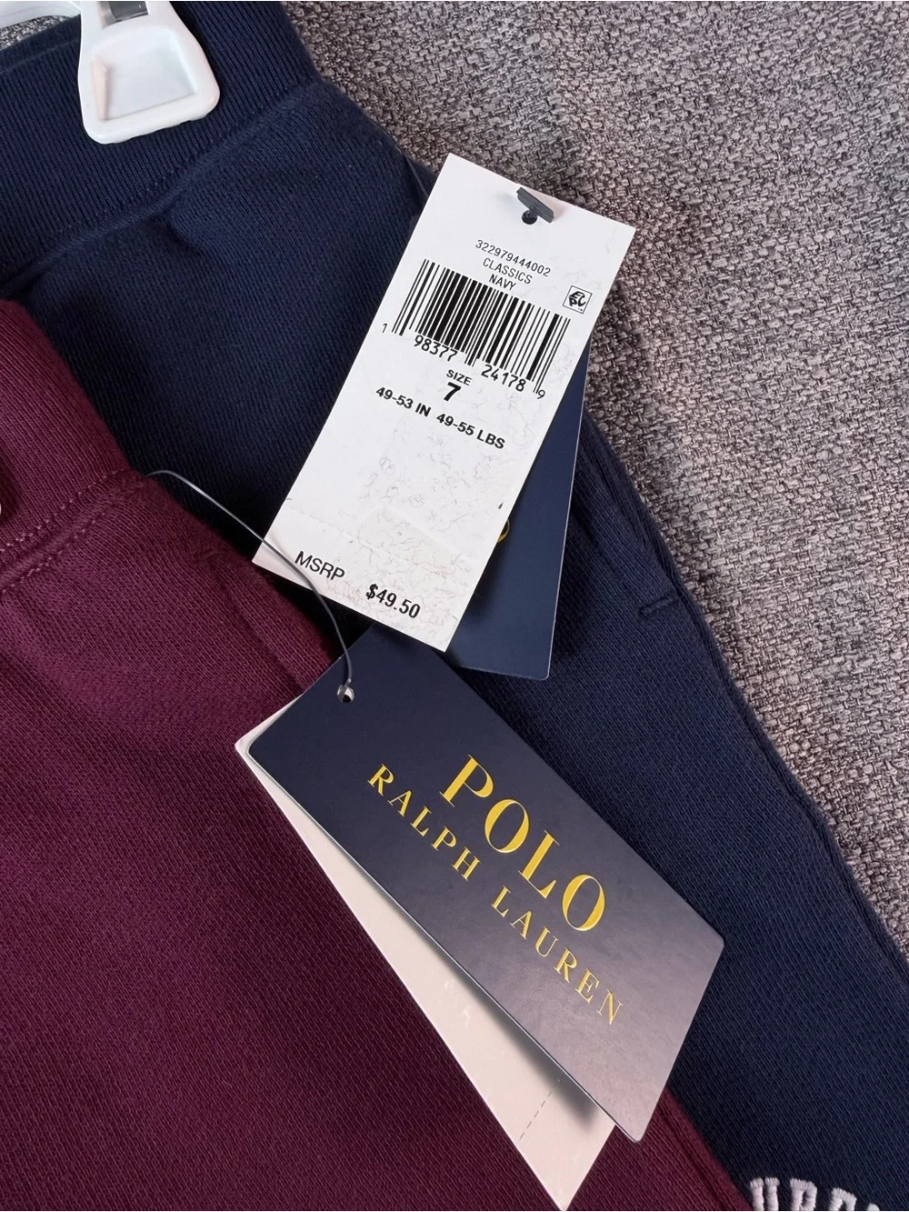 Bundle of 2 Ralph Lauren Kids Burgundy and Navy Logo Cotton-Blend Shorts sz 7
